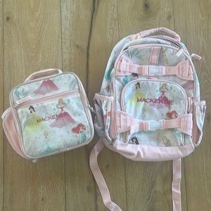 Pottery barn kids princess backpack & matching lunchbox